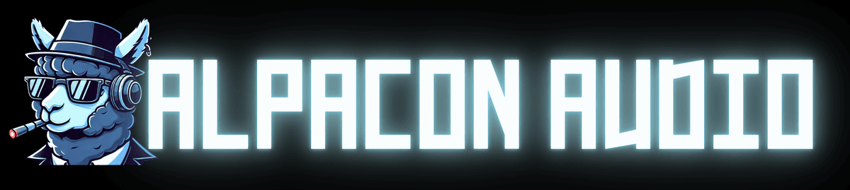 Alpacon Audio logo with neon text